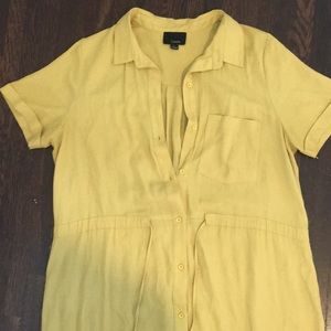 Yellow Maxi dress with button detail and tie waist